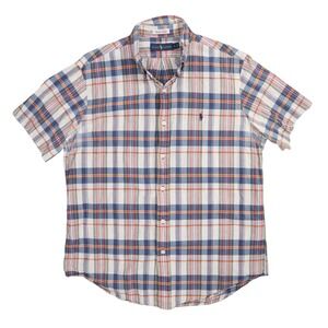 Ralph Lauren Authentic Bleeding Madras Shirt Mens L Plaid Button Down India